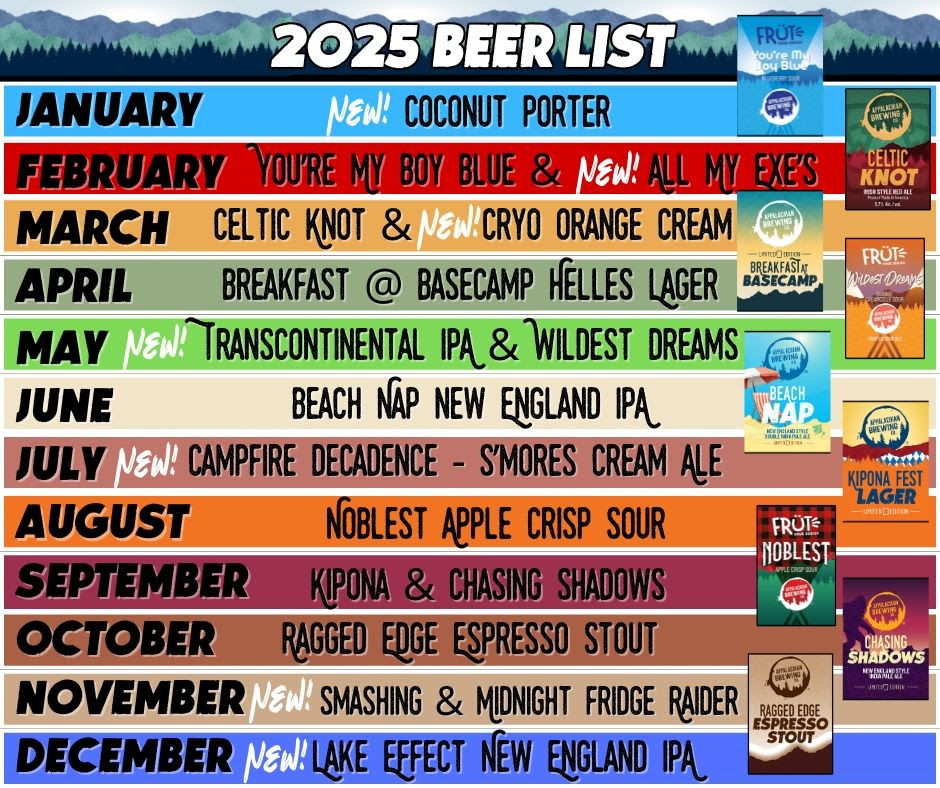 Appalachian Brewing Announces 2025 Release Calendar
