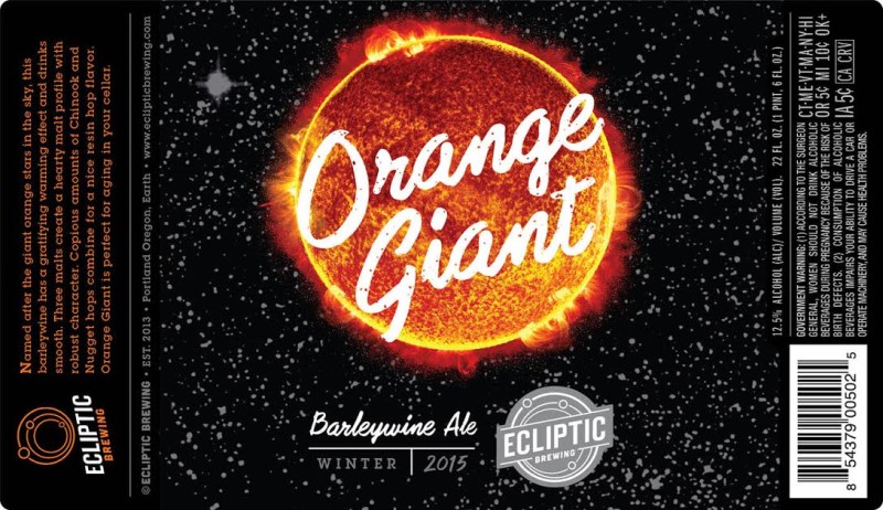 Ecliptic Brewing Releasing Orange Giant & Bourbon Barrel-Aged Orange Giant Barleywines