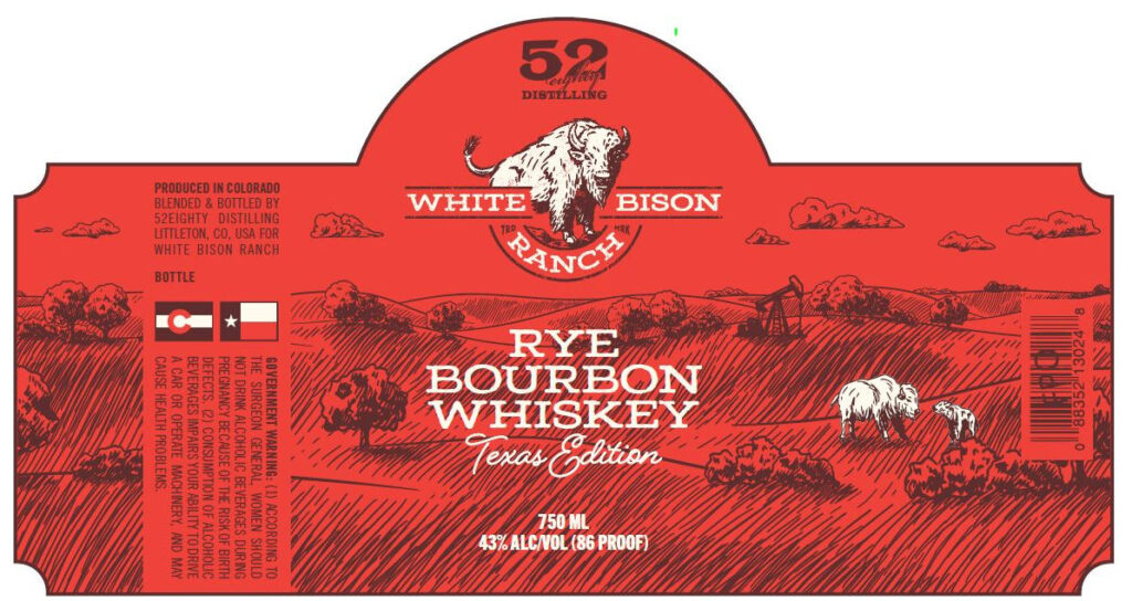 52eighty Distilling White Bison Ranch Rye Bourbon Whiskey