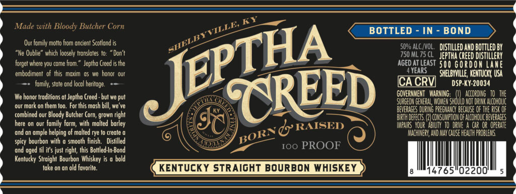 Jeptha Creed Bottled-In-Bond Kentucky Straight Bourbon Whiskey