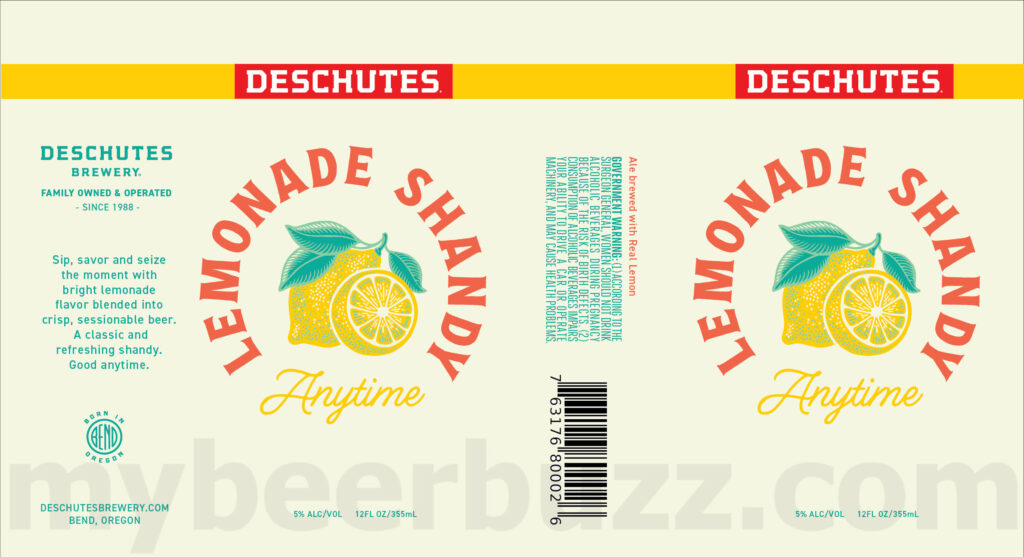 Deschutes Adding Anytime Lemonade Shandy