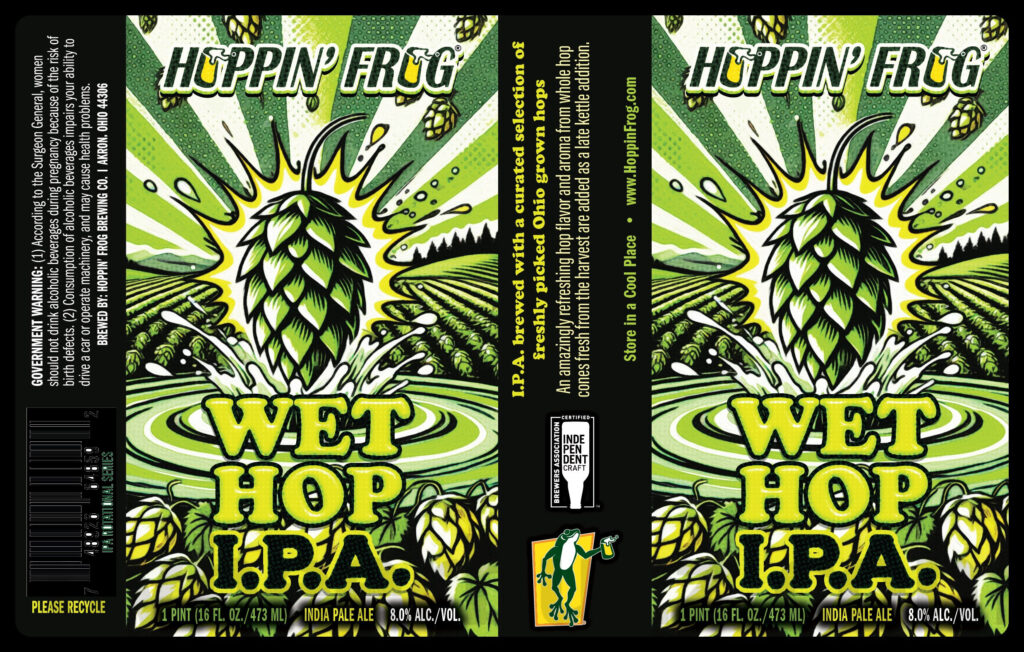 Hoppin’ Frog Adding Wet Hop IPA, Peanut Butter & Jelly Turbo Shandy, Peanut Butter Chocolate Coffee Porter, Bourbon Barrel-Aged Sextuple, Top Shelf RBC Project and Double Barrel-Aged B.O.R.I.S. Frog-Hattan
