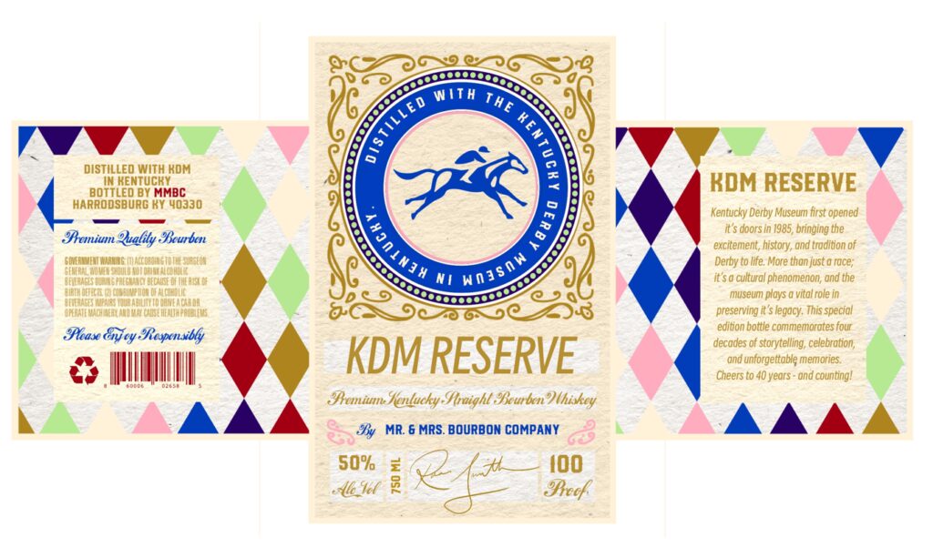 Mr. & Mrs. Bourbon Company KDM Reserve Premium Kentucky Straight Bourbon Whiskey Distilled With The Kentucky Derby Museum In Kentucky