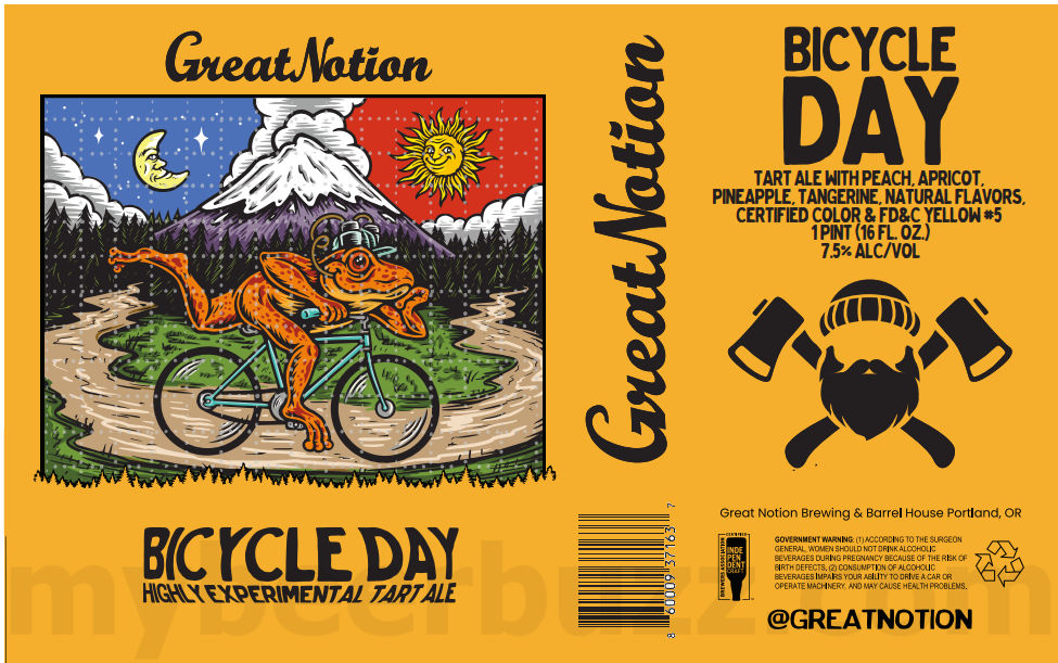 Great Notion Adding Bicycle Day Highly Experimental Tart Ale & Munchies Garbage Stout