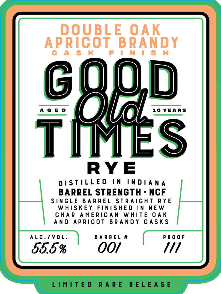 Cox Creek Distilling Good Old Times Rye Double Oak Apricot Brandy Cask Finish