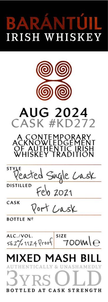 Killowen Distillery Baràntúil 3-Year Peated Single Cask Aug 2024