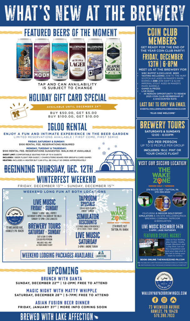 Seasonal News and Brews at Wallenpaupack Brewing