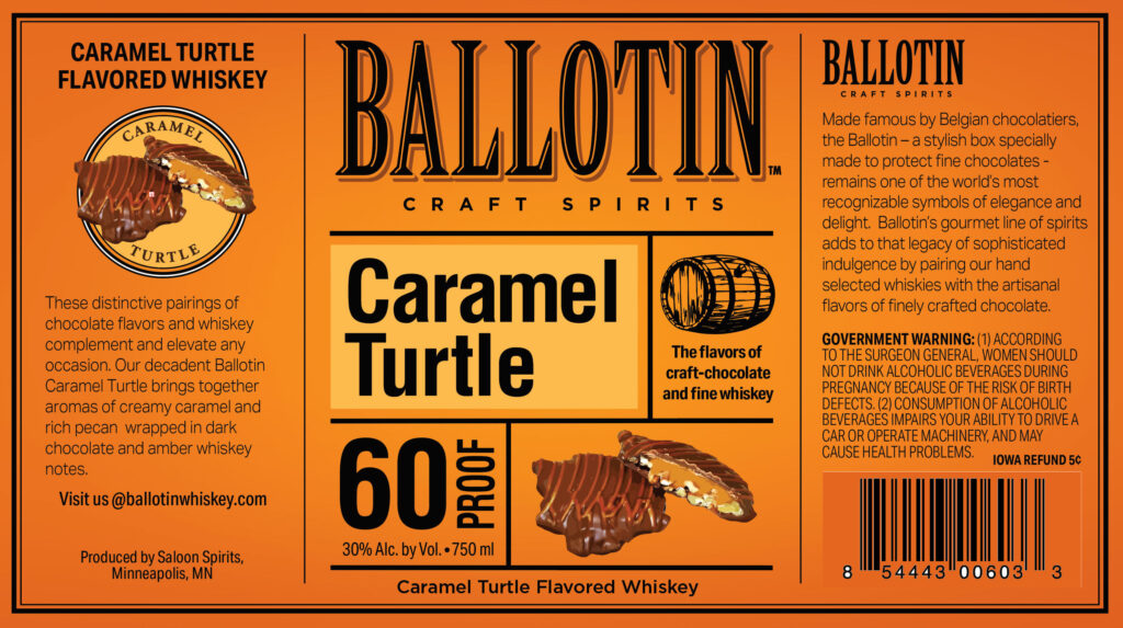 Saloon Spirits Ballotin Craft Spirits Caramel Turtle Flavored Whiskey