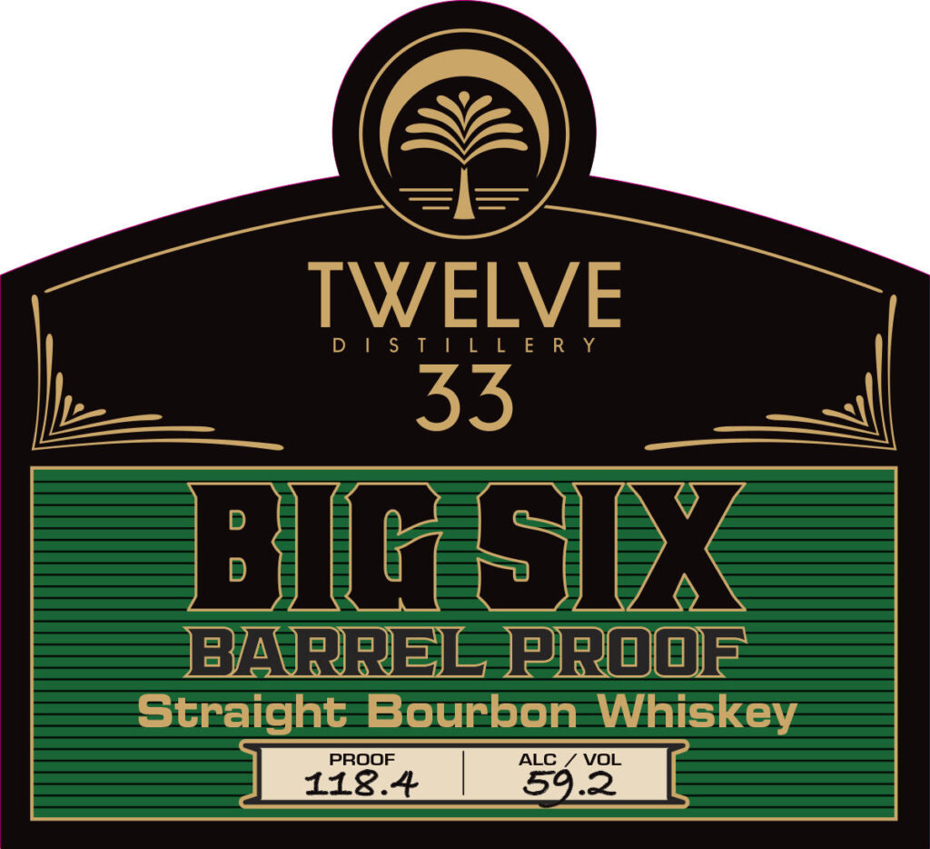 Twelve 33 Distillery Big Six Barrel Proof Straight Bourbon Whiskey