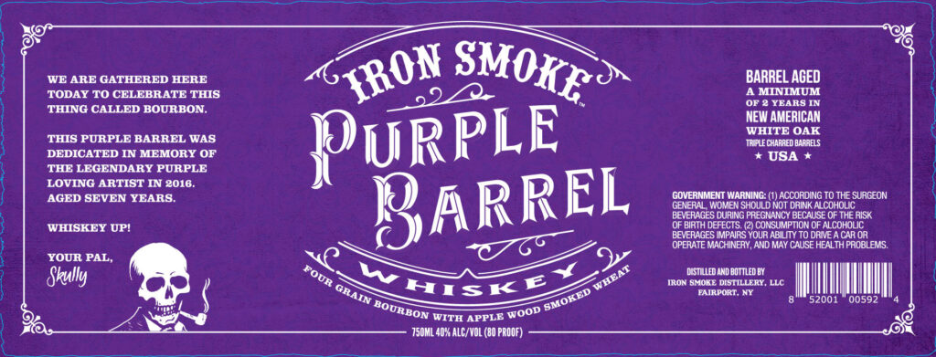 Iron Smoke Distillery Purple Barrel Whiskey Four Grain Bourbon With Apple Wood Smoked Wheat