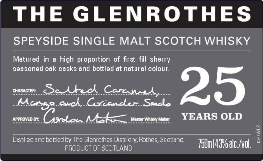 The Glenrothes 25-Year Speyside Single Malt Scotch Whiskey