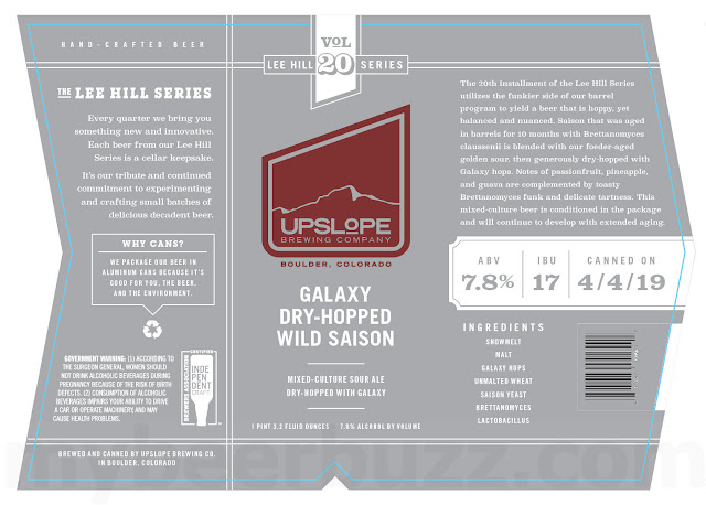 Upslope Adding Lee Hill Vol 20 – Galaxy Dry-Hopped Wild Saison Cans