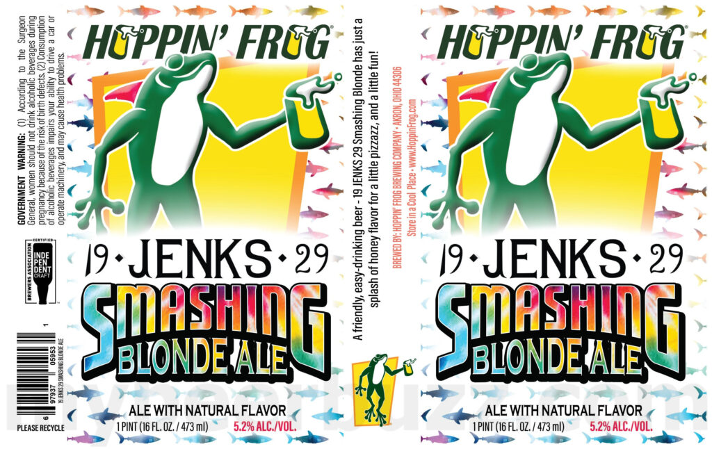 Hoppin’ Frog Adding 19 Jenks 29 Smashing Blonde Ale, Big Bowl O’Granola, G. Frogington I Can’t Lie Black Cherry Turbo Shandy & Cognac Barrel-Aged Brandy Alexander Boris The Crusher