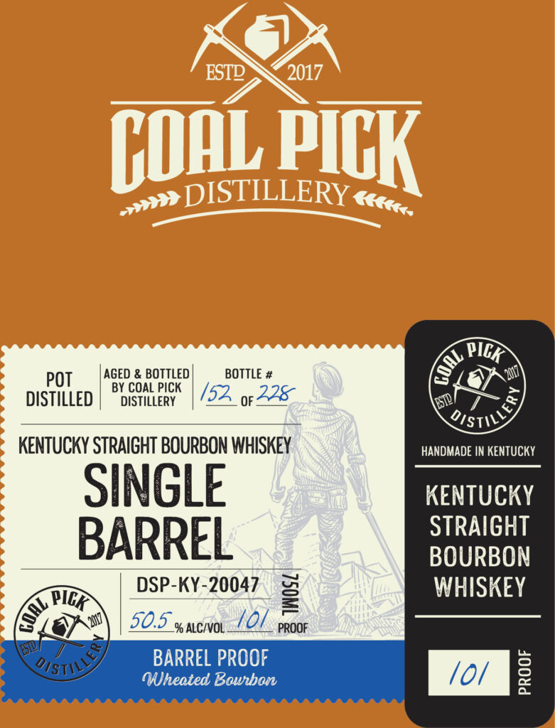 Coal Pick Distillery Single Barrel Barrel Proof Kentucky Straight Bourbon Whiskey