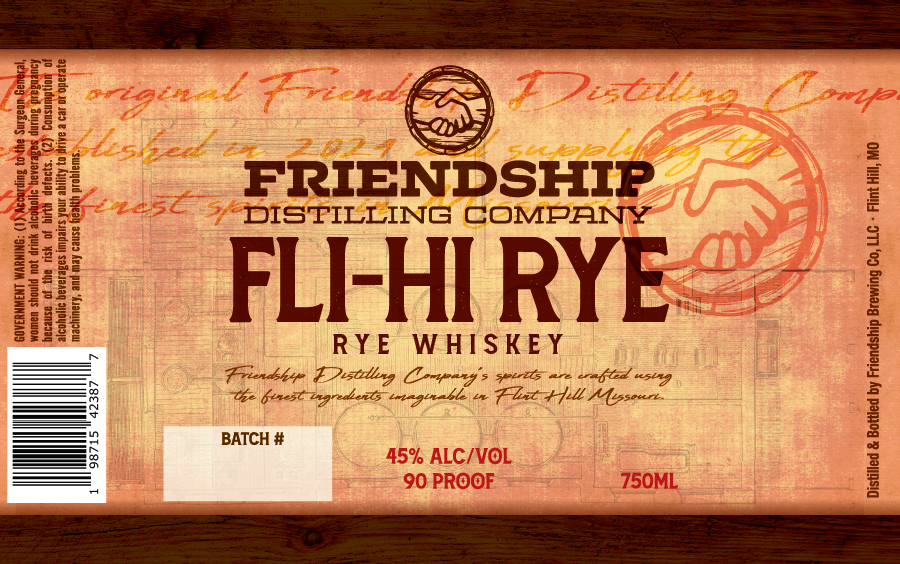 Friendship Distilling Fli-Hi-Rye Whiskey