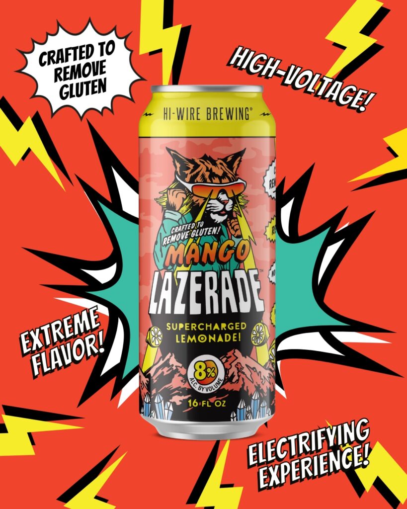 Hi-Wire Brewing Unleashes Mango Lazerade: A Supercharged, Gluten-Friendly Hard Lemonade