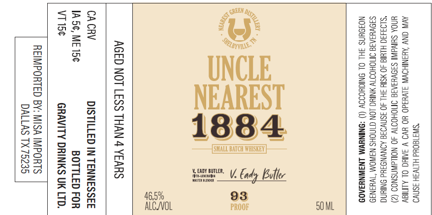 Uncle Nearest 1884 Small Batch Whiskey V.Eady Butler