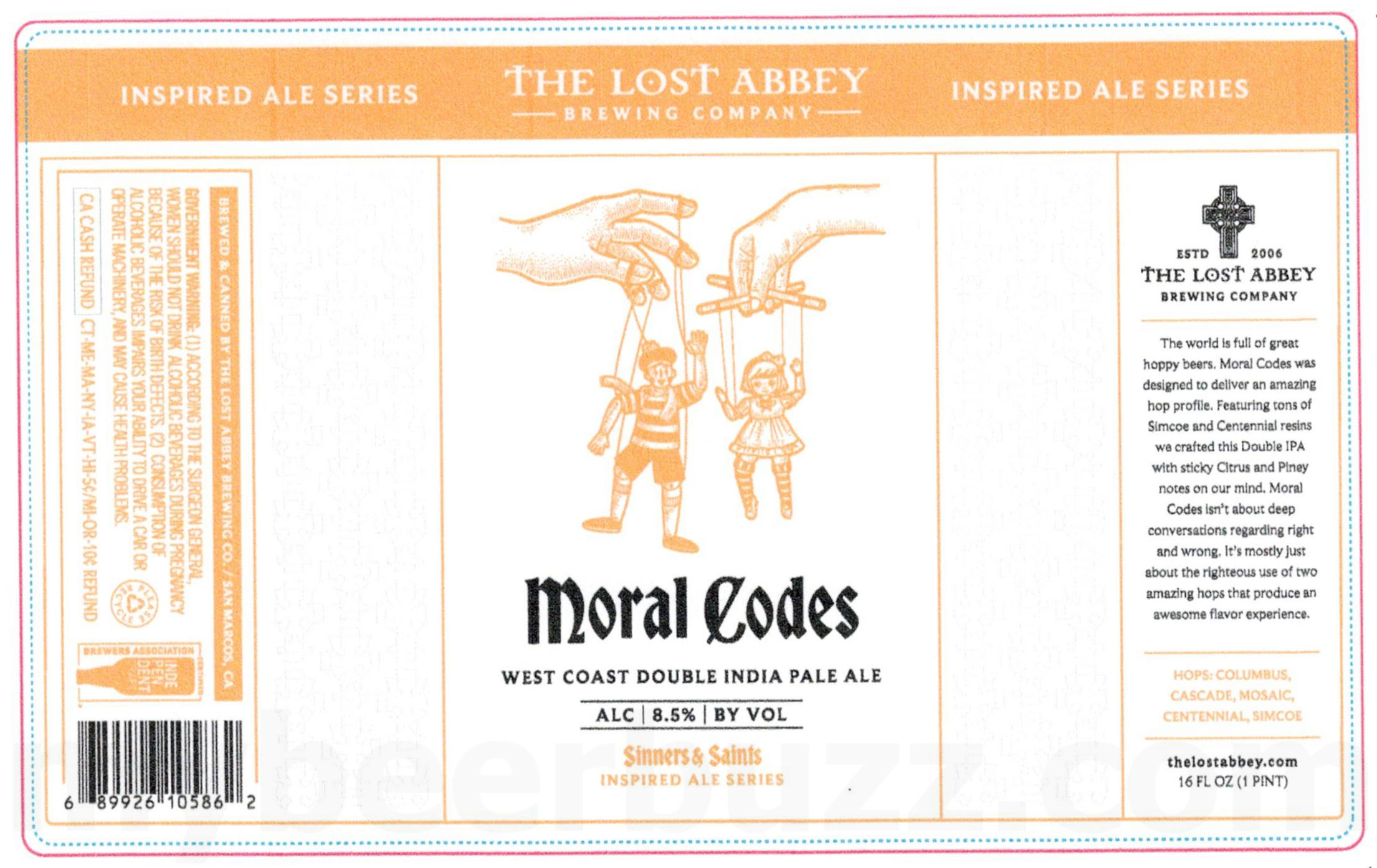 The Lost Abbey Adding Moral Codes DIPA Cans