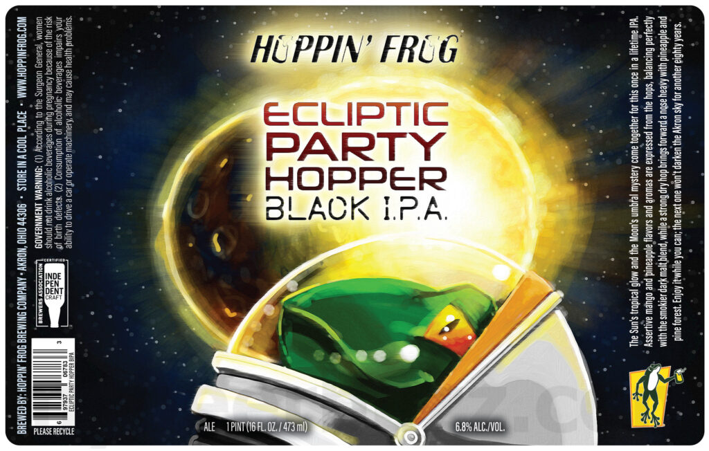 Hoppin’ Frog Working On Ecliptic Party Hopped Black IPA, Blueberry Cobbler Turbo Shandy & Galactic Moon Hopper IPL