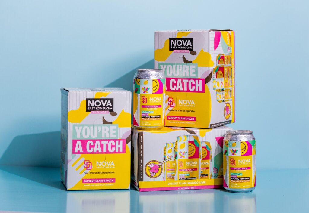 NOVA BEGINS PARTNERSHIP WITH SAN DIEGO PADRES, COLLABORATES ON CITY CONNECT-THEMED SUNSET SLAM HARD KOMBUCHA