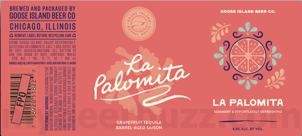 Goose Island Adding La Palomita Grapefruit Tequila Barrel-Aged Saison