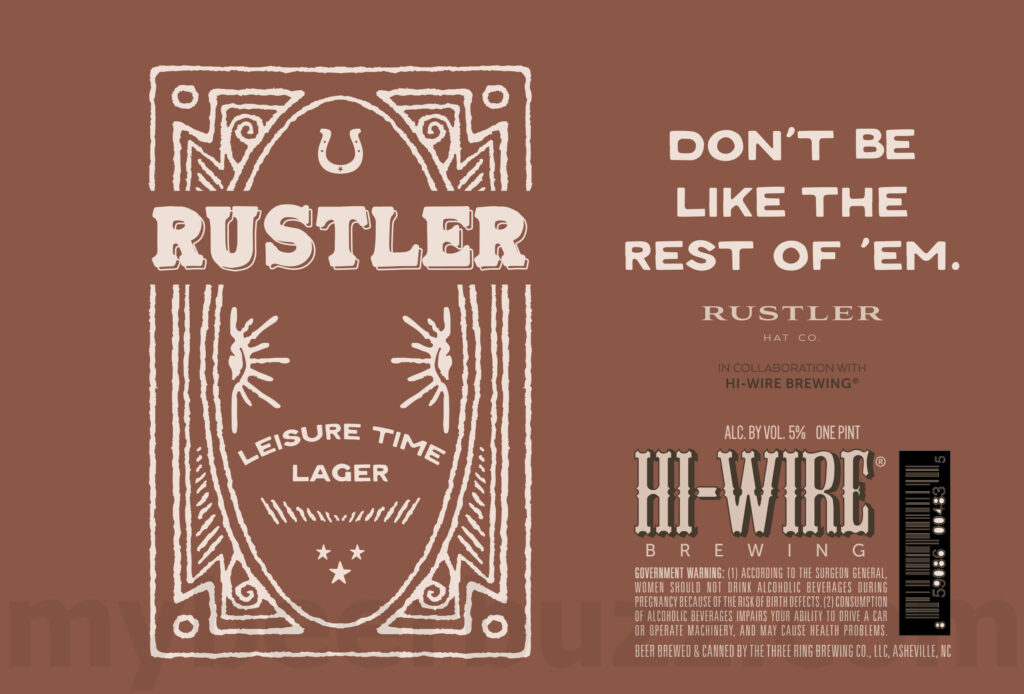 Hi-Wire Adding Rustler Leisure Time Lager & Rustler Mountain Water Collaborations