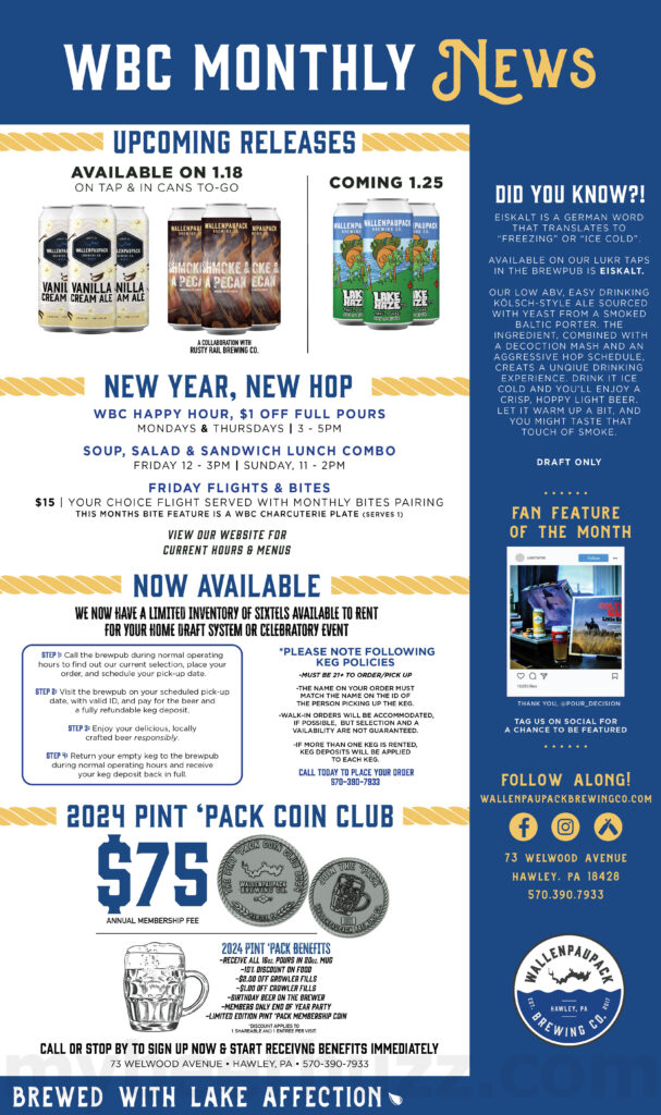 Wallenpaupack Brewing Upcoming Releases & More