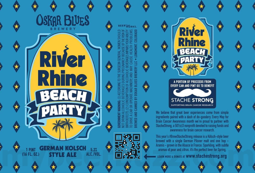 Oskar Blues Adding River Rhine Beach Party Stache Strong Beer
