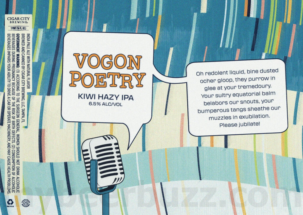Cigar City Adding Vogon Poetry Kiwi Hazy IPA