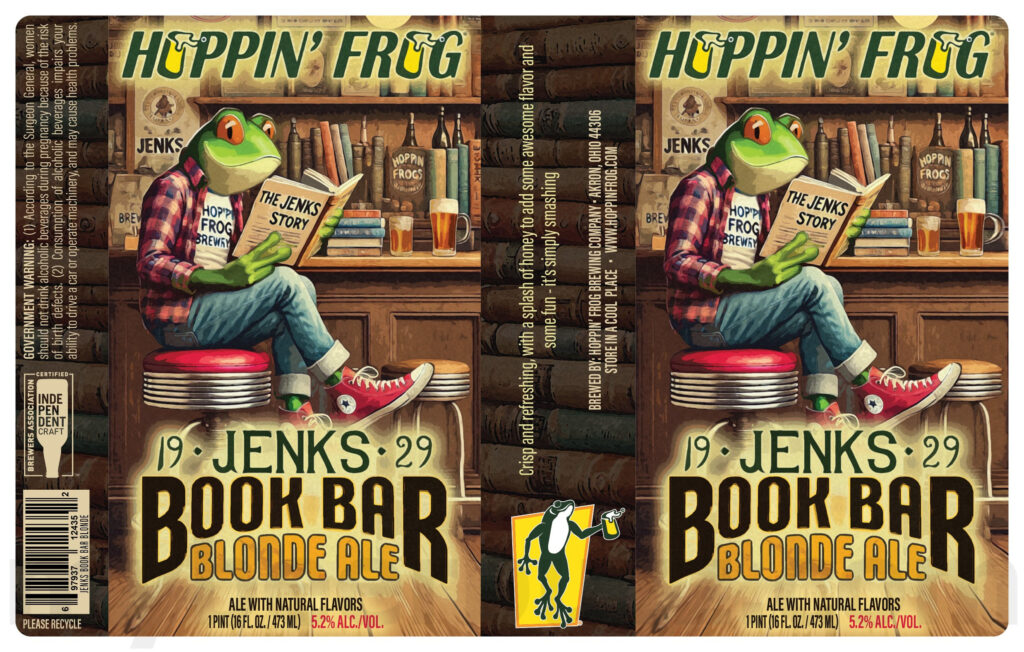 Hoppin’ Frog Adding 1929 Jenks Book Bar Blonde Ale