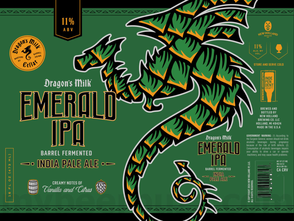 New Holland Adding Dragon’s Milk Emerald IPA