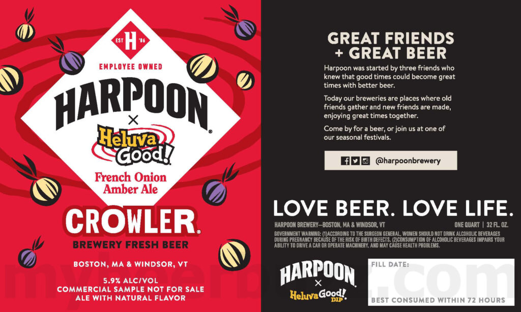 Harpoon & Heluva Good! Team Up For French Onion Amber Ale