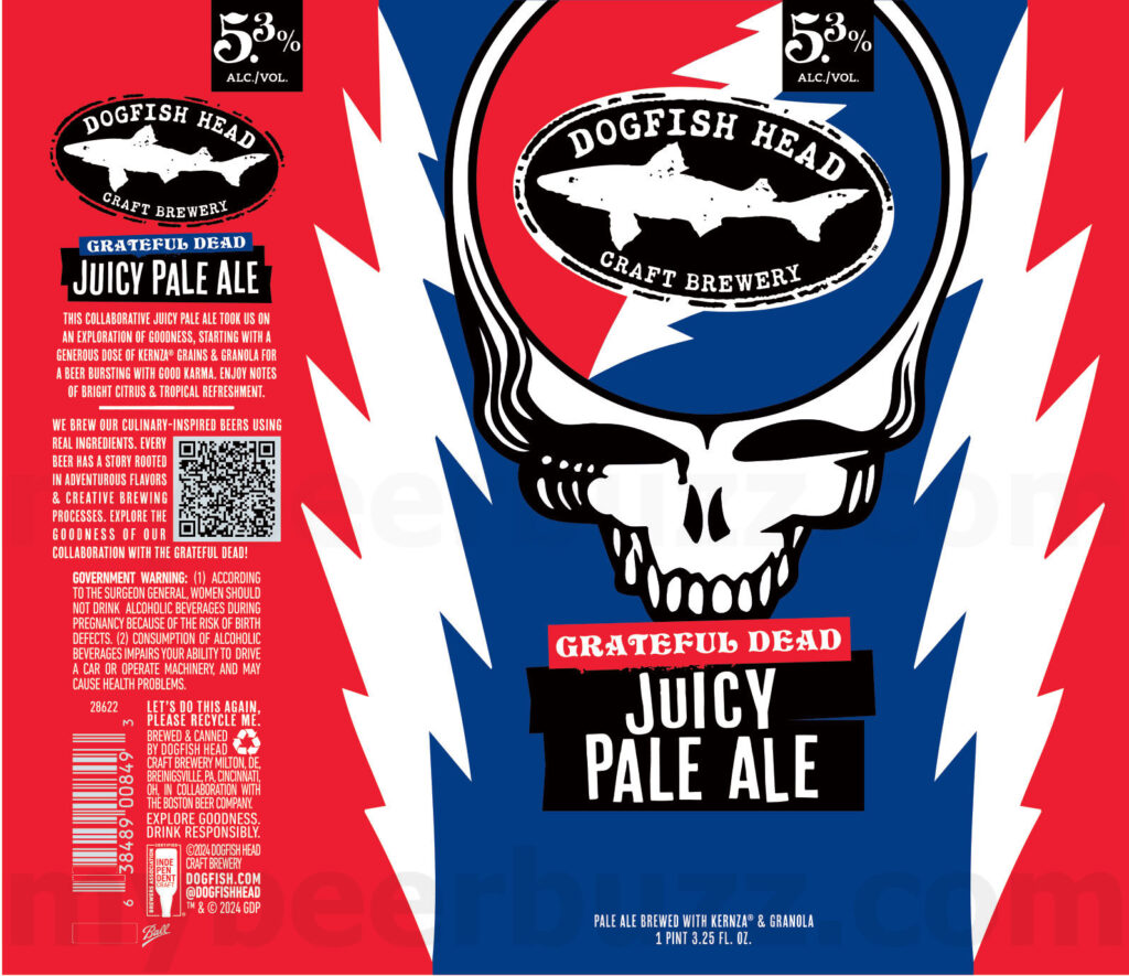 Dogfish Head Grateful Dead Juicy Pale Ale Adding 19.25oz Cans