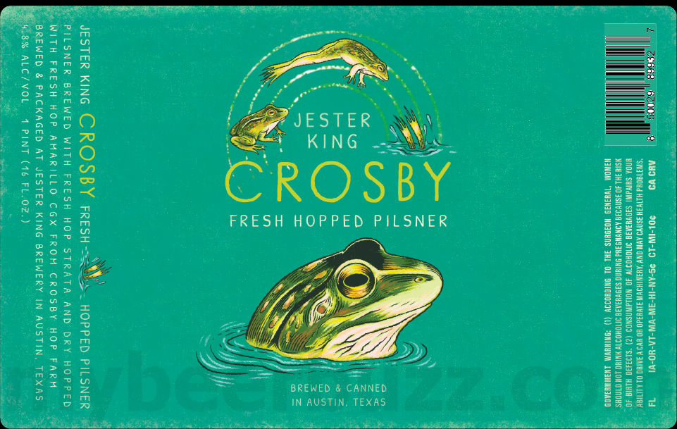 Jester King Adding Crosby Fresh Hopped Pilsner