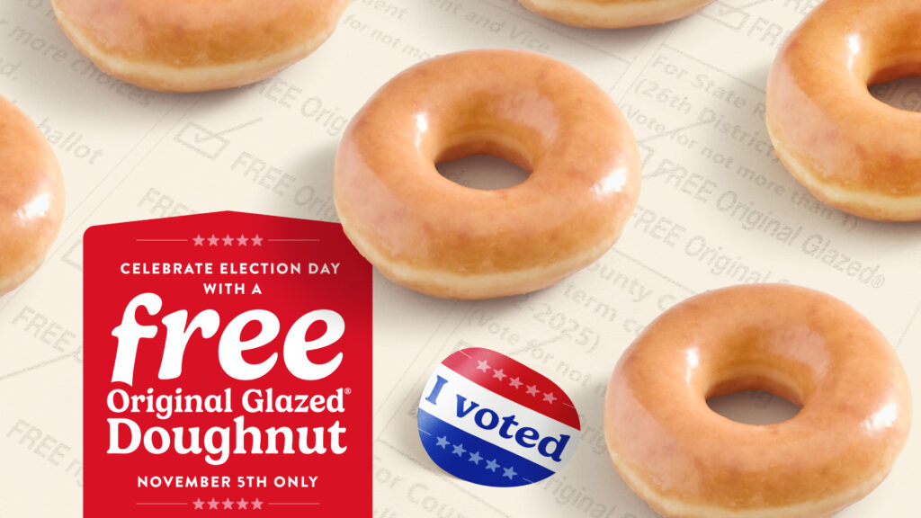 KRISPY KREME® to Sweeten Election Day Nov. 5 With FREE Original Glazed® Doughnut for All Guests