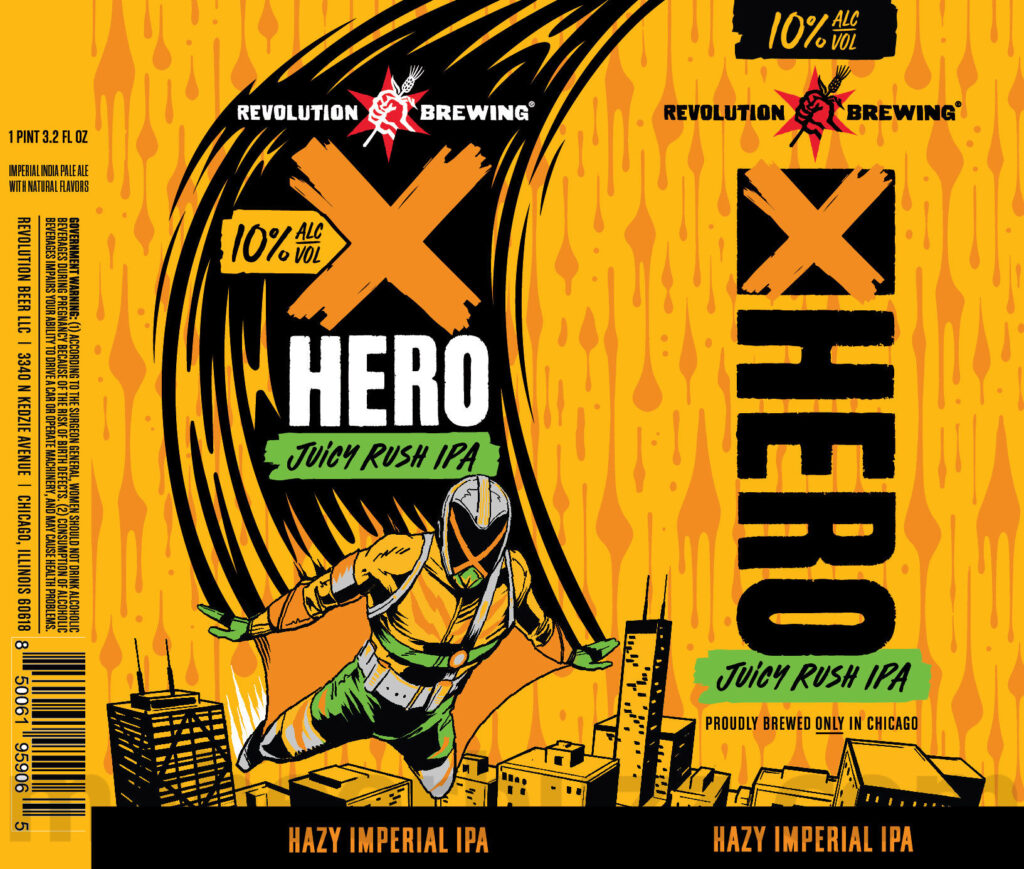 Revolution Brewing Adding X Hero Juicy Rush IPA