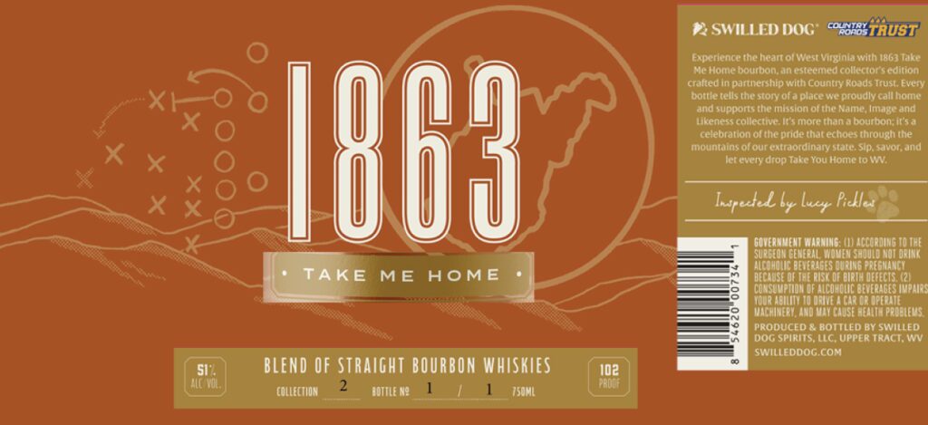 Swilled Dog Spirits 1863 Take Me Home Blend Of Straight Bourbon Whiskies