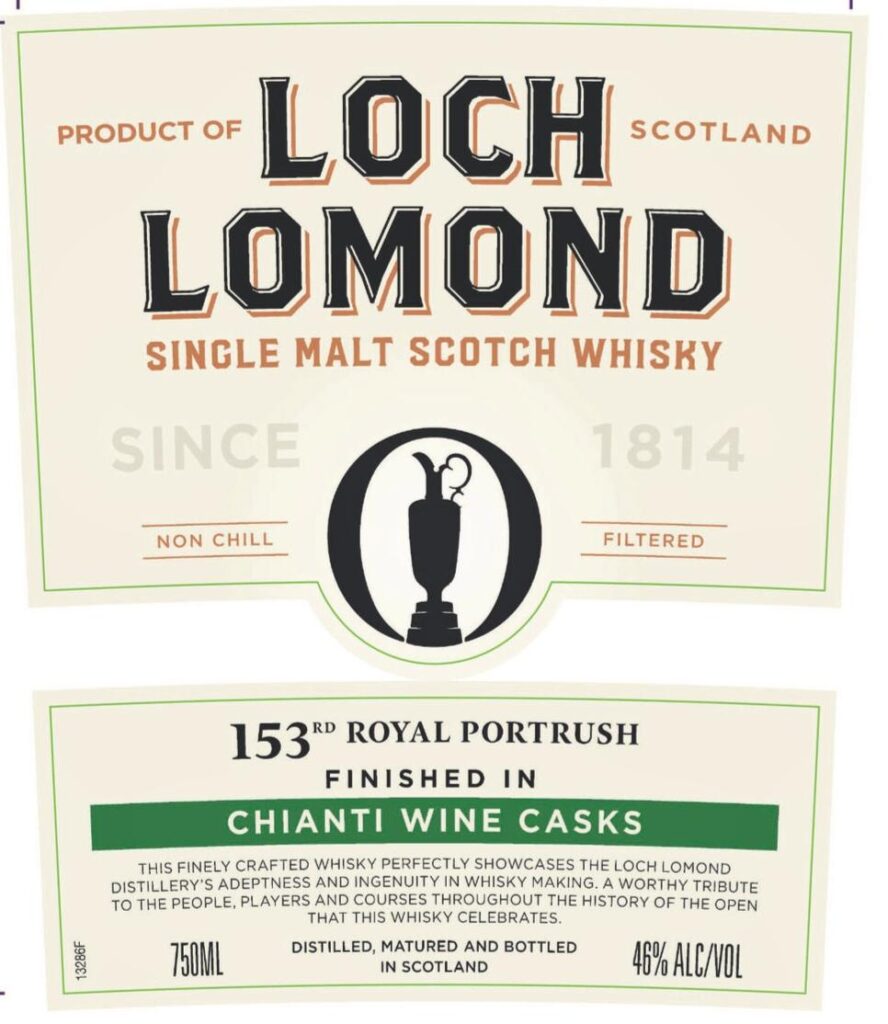 Foley Family Wines Loch Lomond 153rd Royal Portrush Single Malt Scotch Whiskey Finished In Chianti Wine Casks