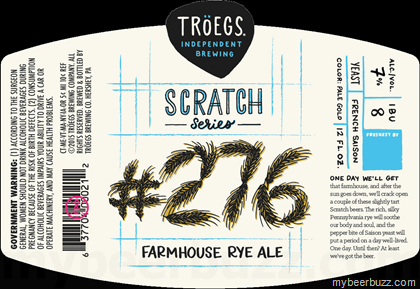 Troegs Adding Scratch #276 – Farmhouse Rye Ale Bottles