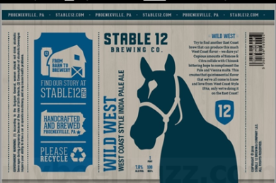 Stable 12 Brewing – Wild West IPA 16oz Cans