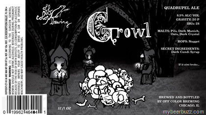 Off Color Brewing – Growl Quadrupel Ale 12oz Bottles
