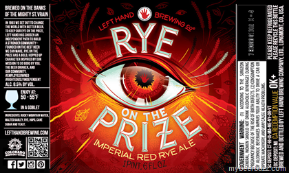 Left Hand Adding Rye On The Prize Imperial Red Rye Ale
