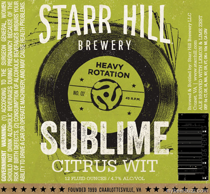 Starr Hill Heavy Rotation Series – Sublime Citrus Wit