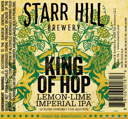 Starr Hill King Of Hop – Lemon-Lime & Habanero Imperial IPA
