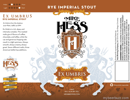 Hess Brewing – Ex Umbris Rye Imperial Stout & Habitus Rye IPA Coming to 16oz Cans