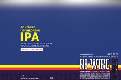 Hi-Wire Brewing – Southern Hemisphere IPA Coming To 16oz Cans