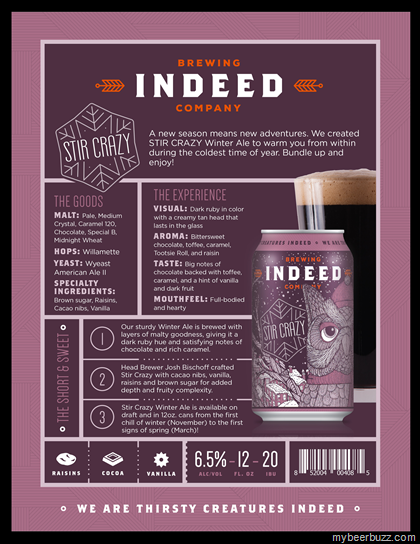 Indeed Brewing – Stir Crazy Cans Coming Next Week