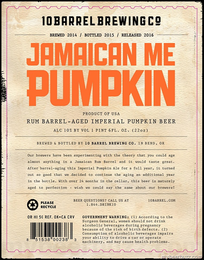 10 Barrel Brewing – Jamaican Me Pumpkin & Joe IPA