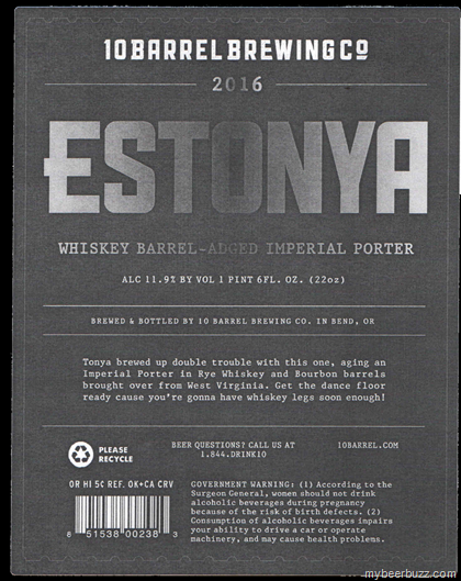 10 Barrel – Estonya Whiskey Barrel Imperial Porter