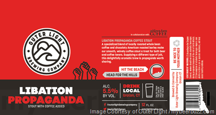 Outer Light Brewing Adding Libation Propaganda Stout Cans
